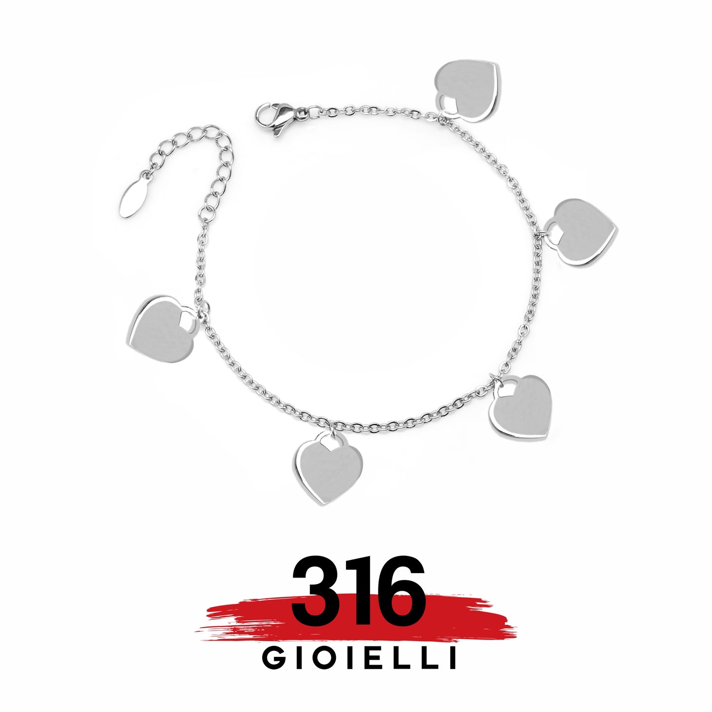Bracciale 316 CHARMS CUORI