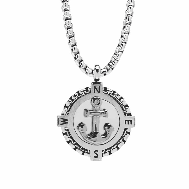 Collana in Acciaio 316 c/Ancora - Stile Nautico e Raffinatezza