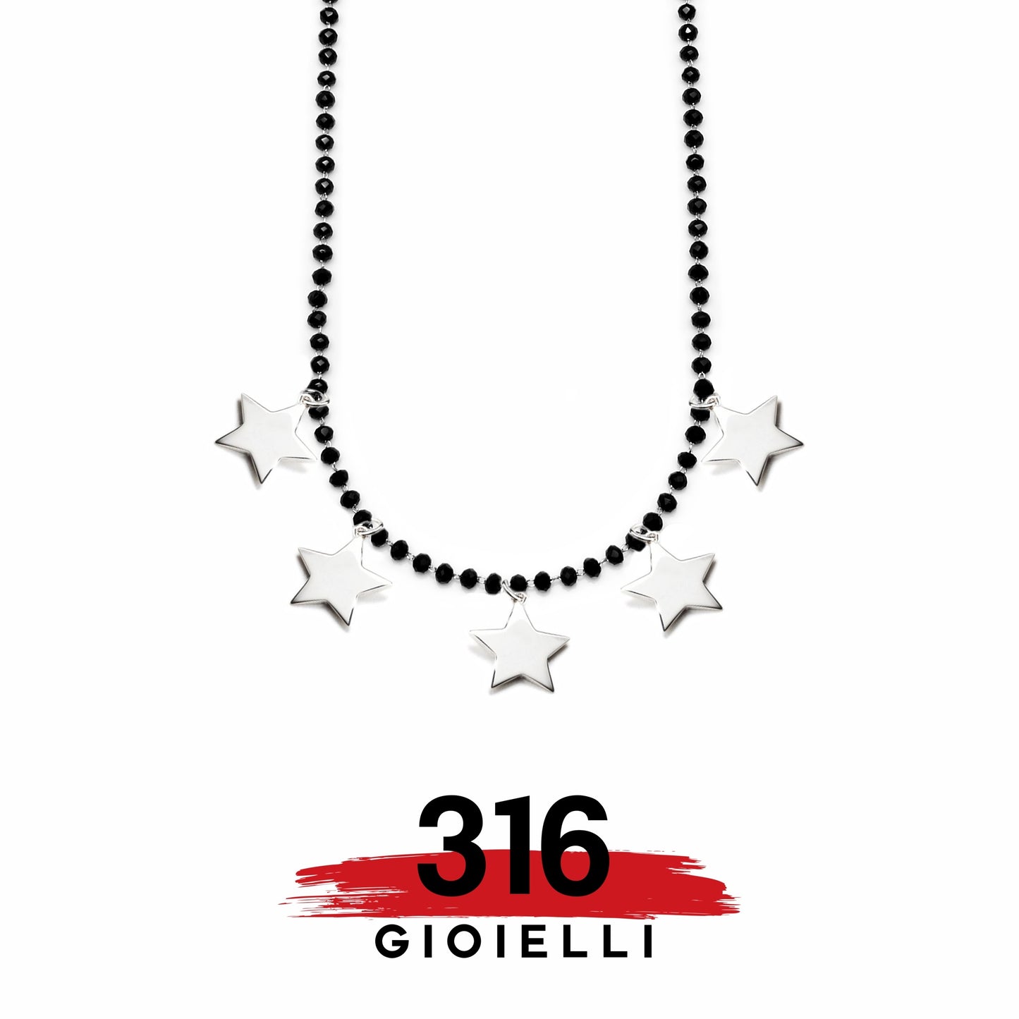 Collana girocollo in acciaio 316 Stelle