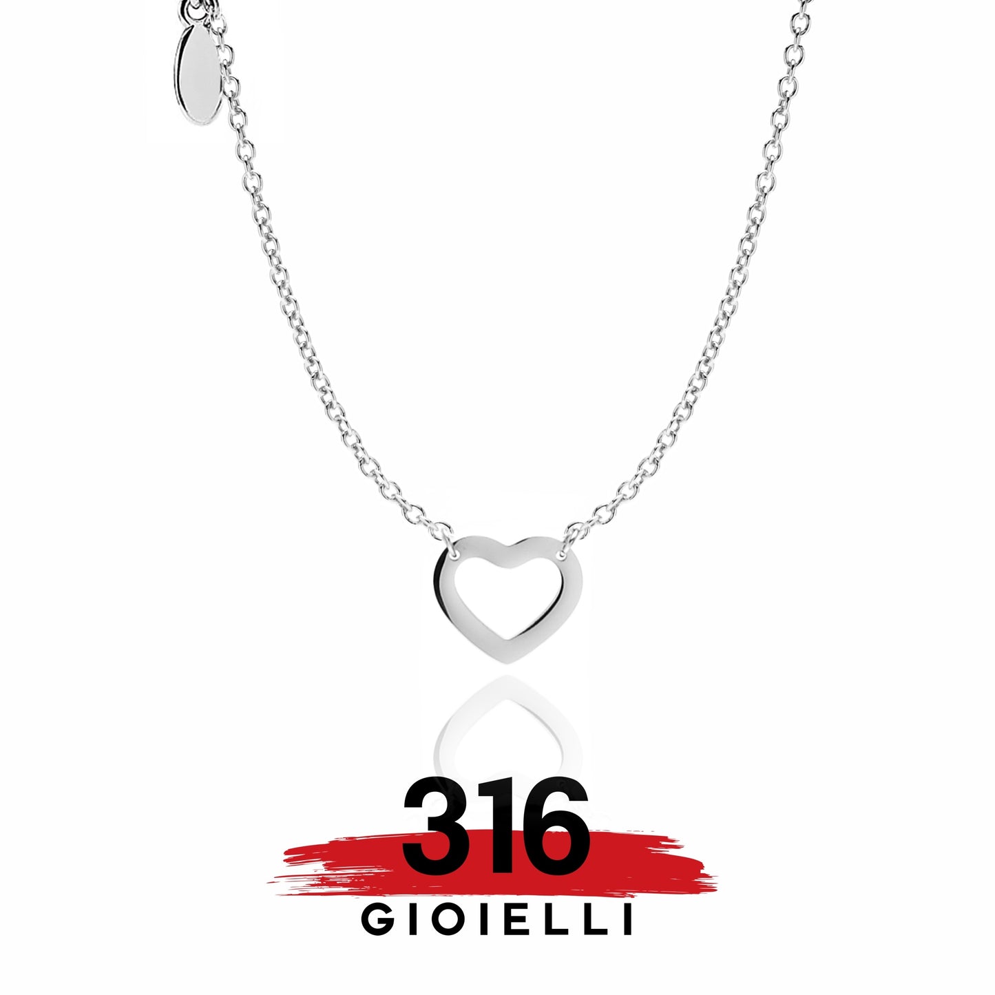 Collanina in acciaio 316 con cuore