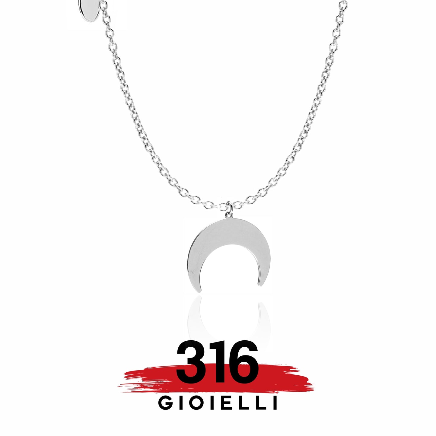 Collana in Acciaio 316 Luna