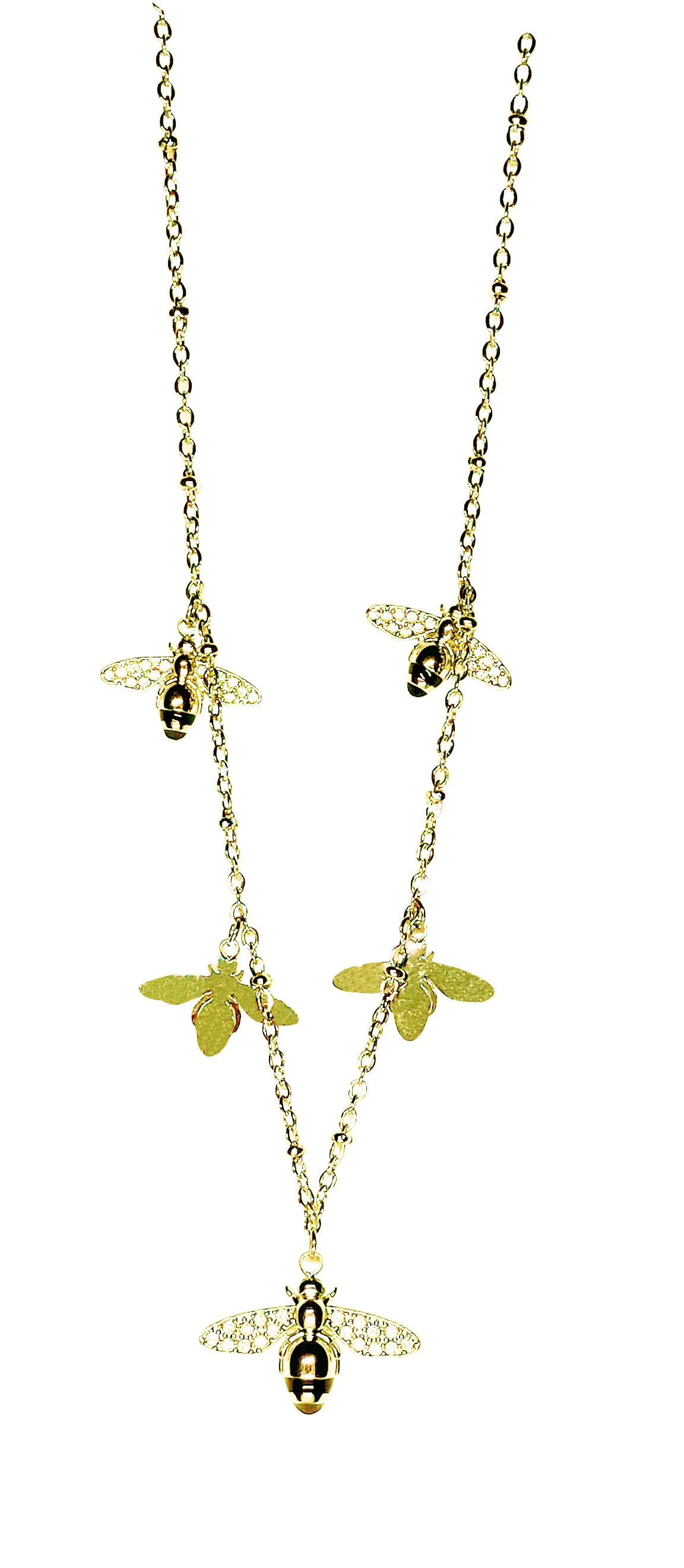 Bracciale con Api – Eleganza Naturale in Oro e Acciaio