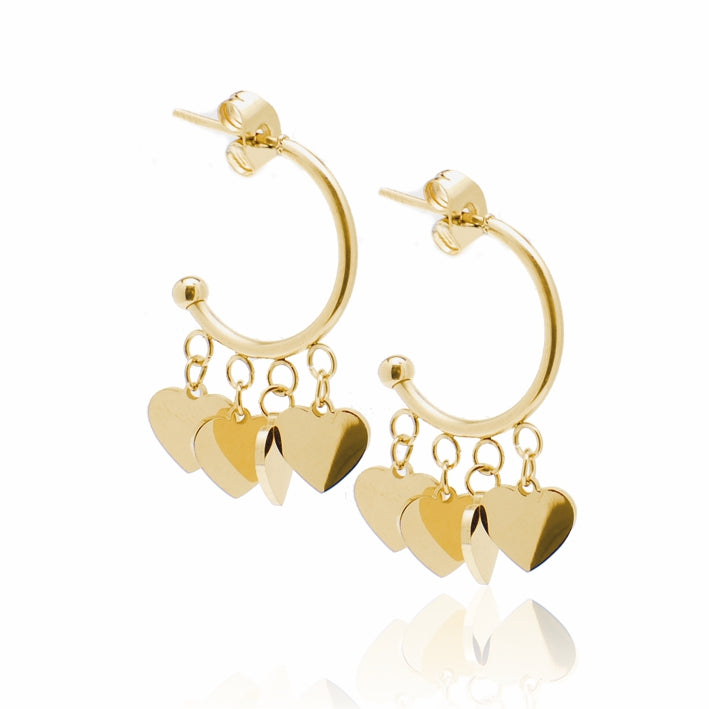 Orecchini in acciaio 316 charms cuori