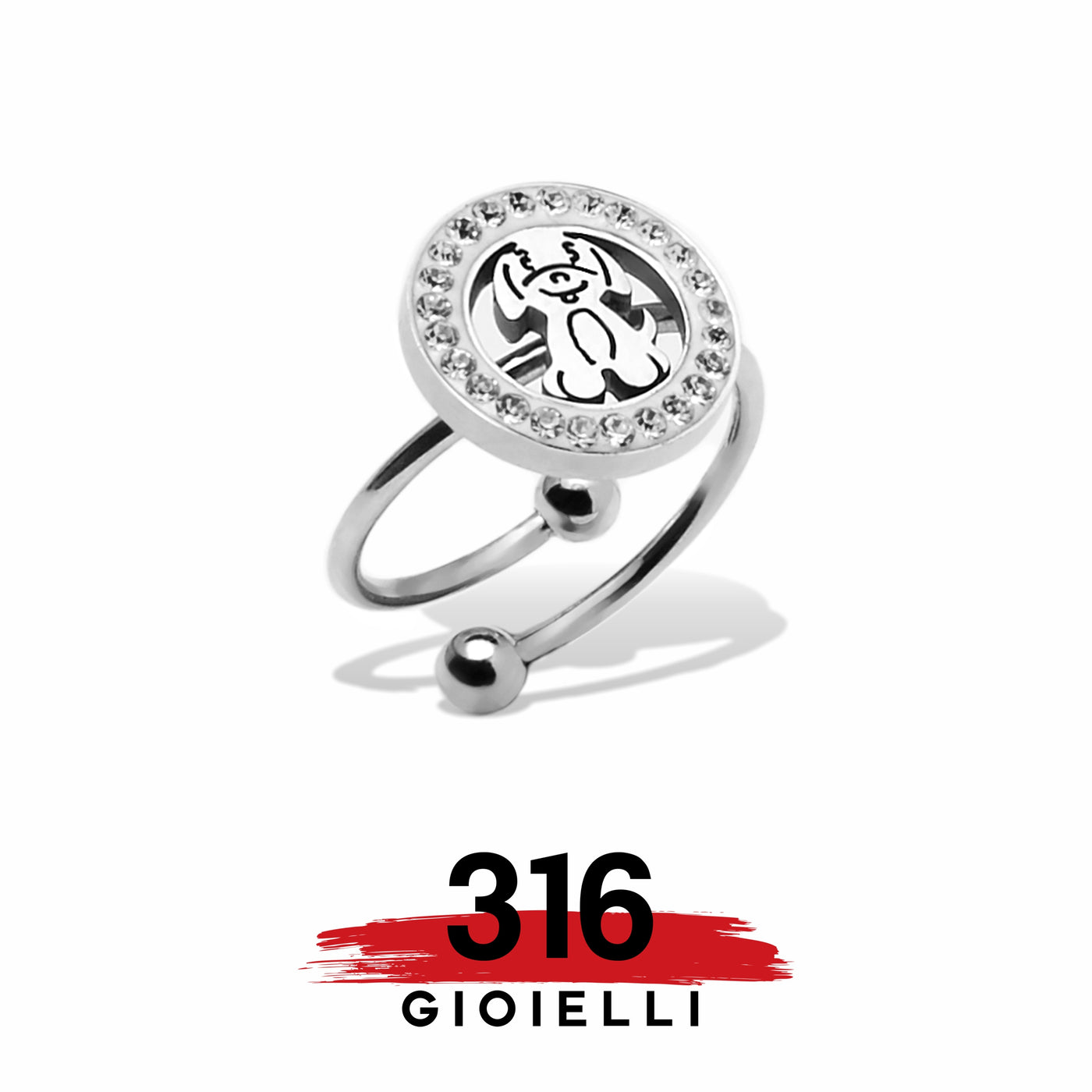 Anello in acciaio 316 Cane