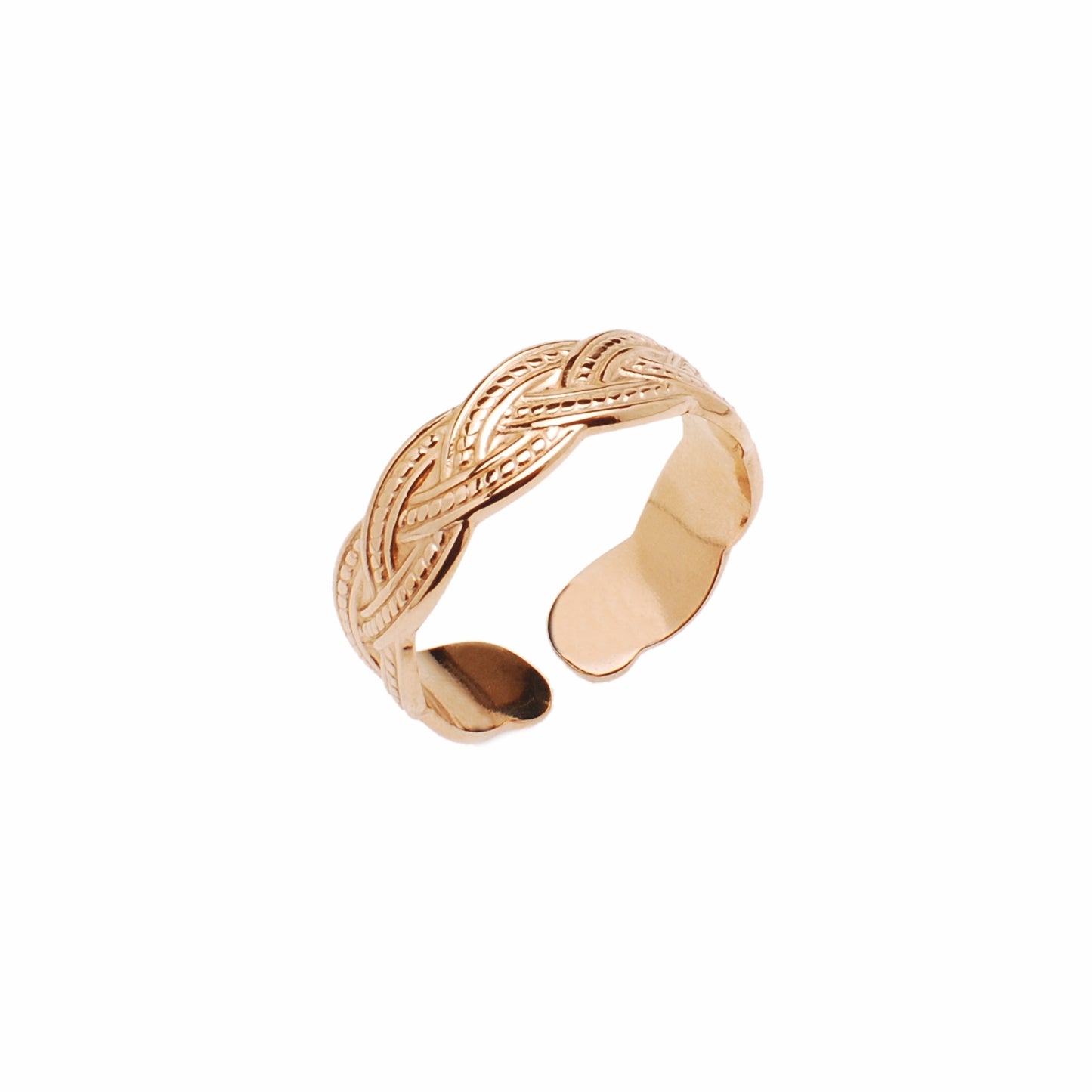 Anello in Acciaio 316 con Texture a Treccia – Eleganza Nobile