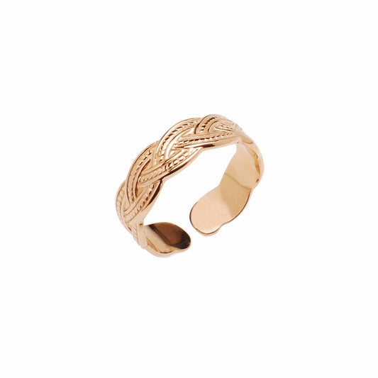 Anello in Acciaio 316 con Texture a Treccia – Eleganza Nobile