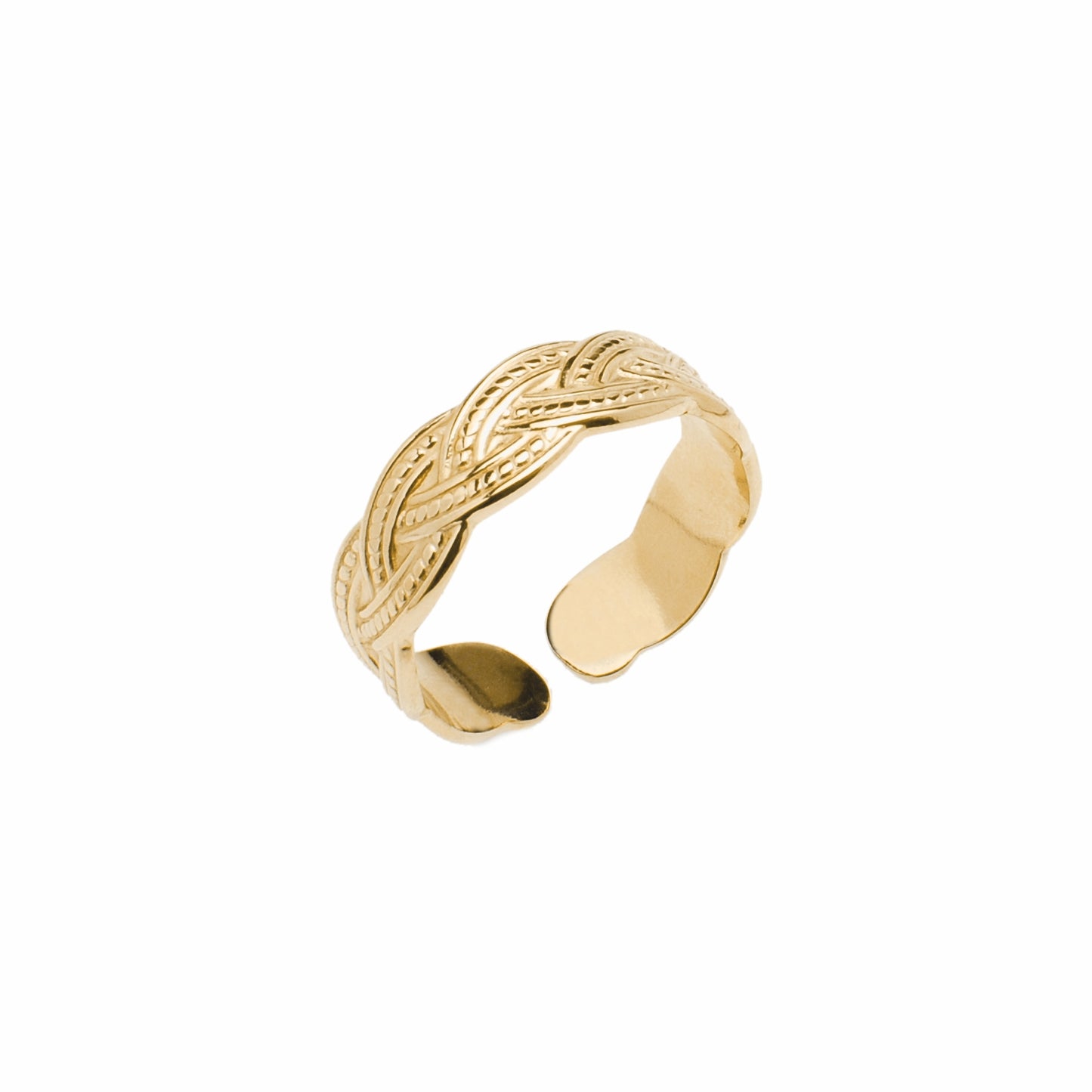 Anello in Acciaio 316 con Texture a Treccia – Eleganza Nobile