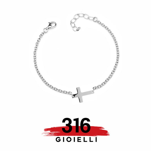 Bracciale 316 acciaio Croce