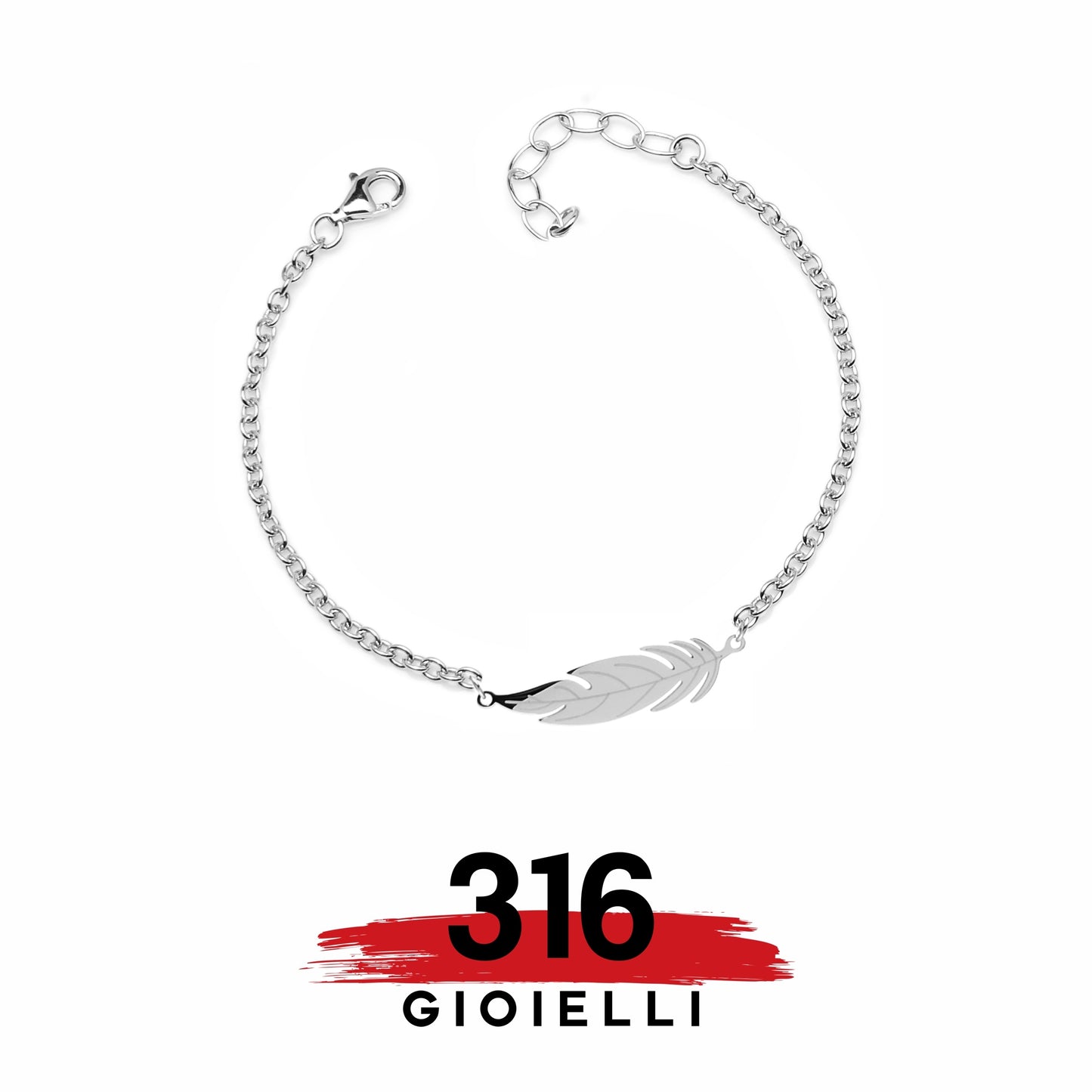 Bracciale in Acciaio 316 Foglia
