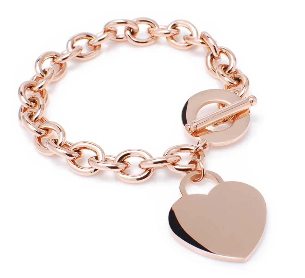 Bracciale in Acciaio 316 chiusura T Cuore