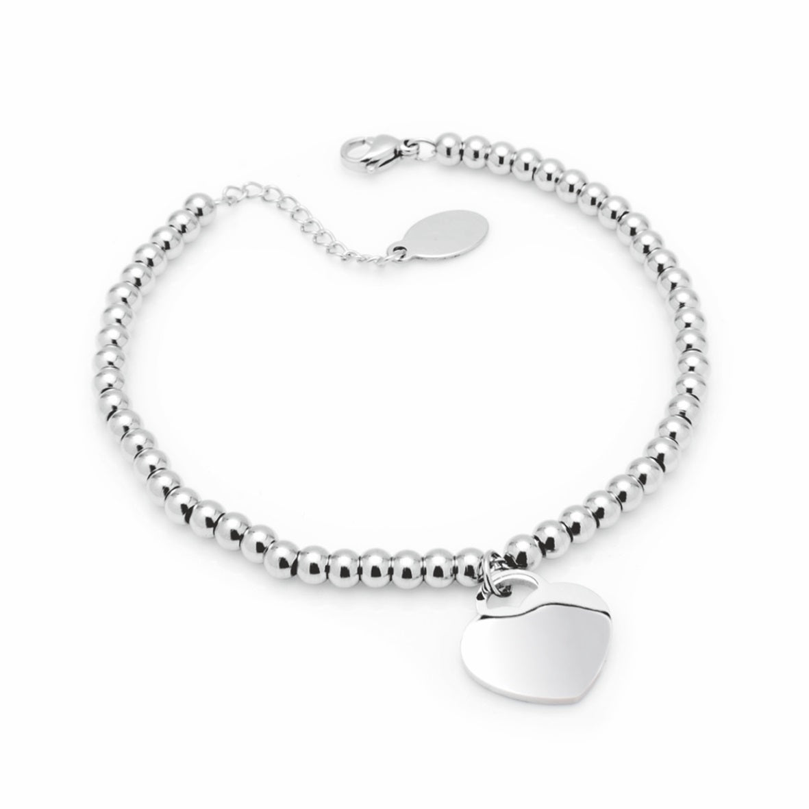 Bracciale in Acciaio 316 Cuore c/sfere small
