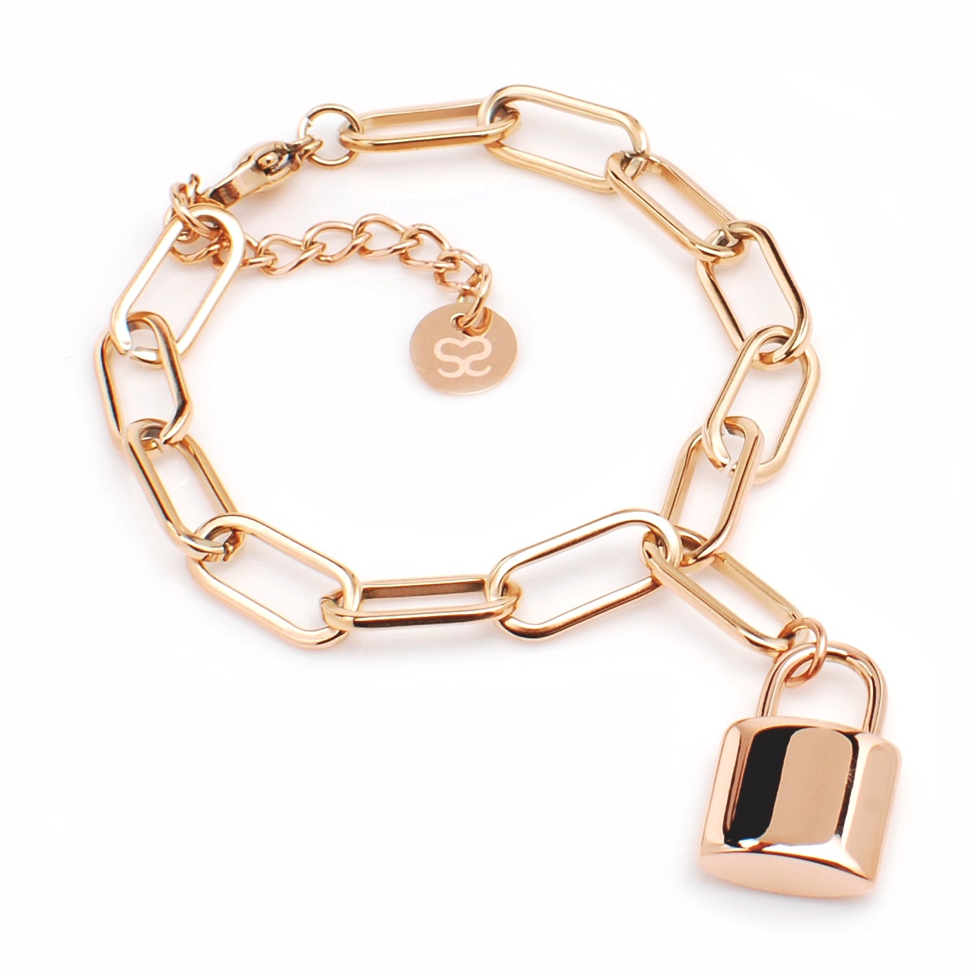 Bracciale 316 acciaio rosè Lucchetto