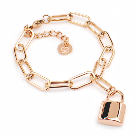 Bracciale 316 acciaio rosè Lucchetto