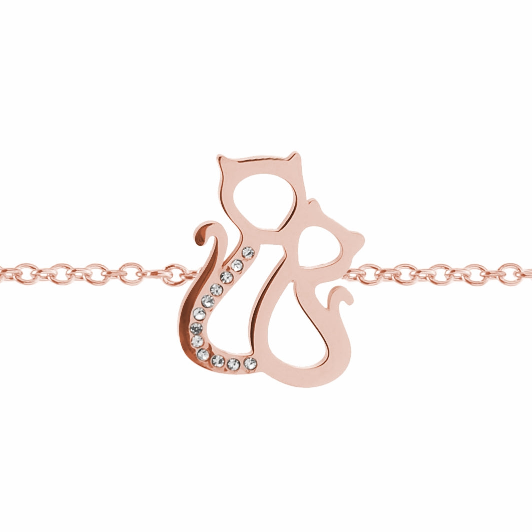 Bracciale in acciaio 316 Gattini rosè