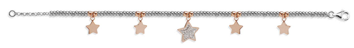 Bracciale in acciaio 316 rosè Charms