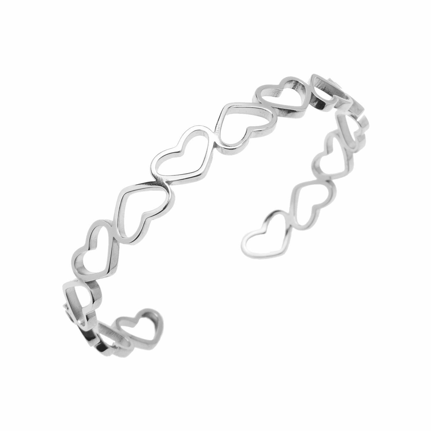 Bracciale in Acciaio 316 Bangles Texture a cuore