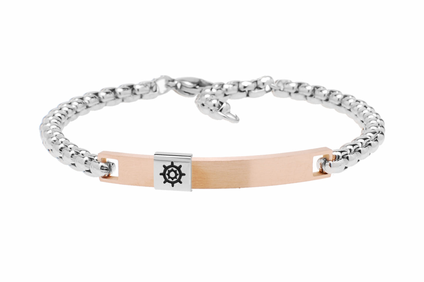 Bracciale in Acciaio 316 con/Piastra Timone