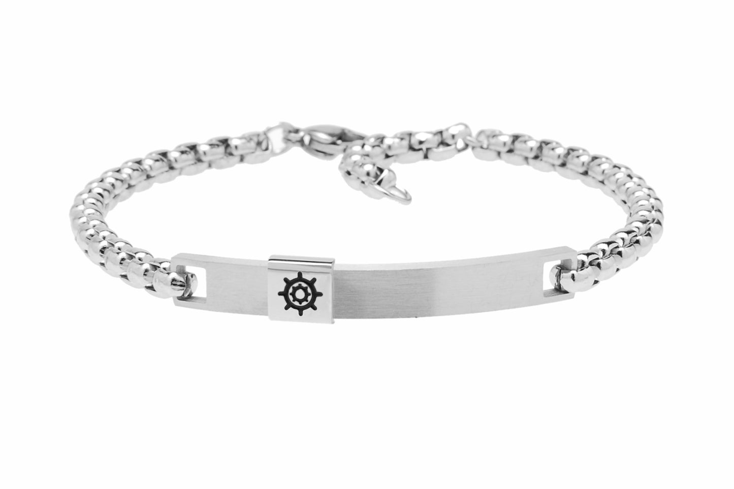 Bracciale in Acciaio 316 con/Piastra Timone