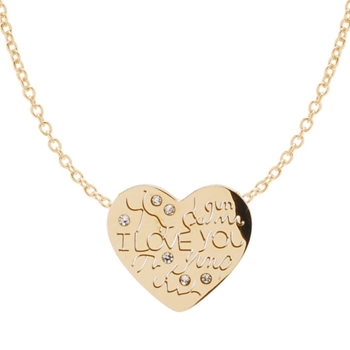 Collana girocollo in acciaio 316 Cuore I LOVE YOU