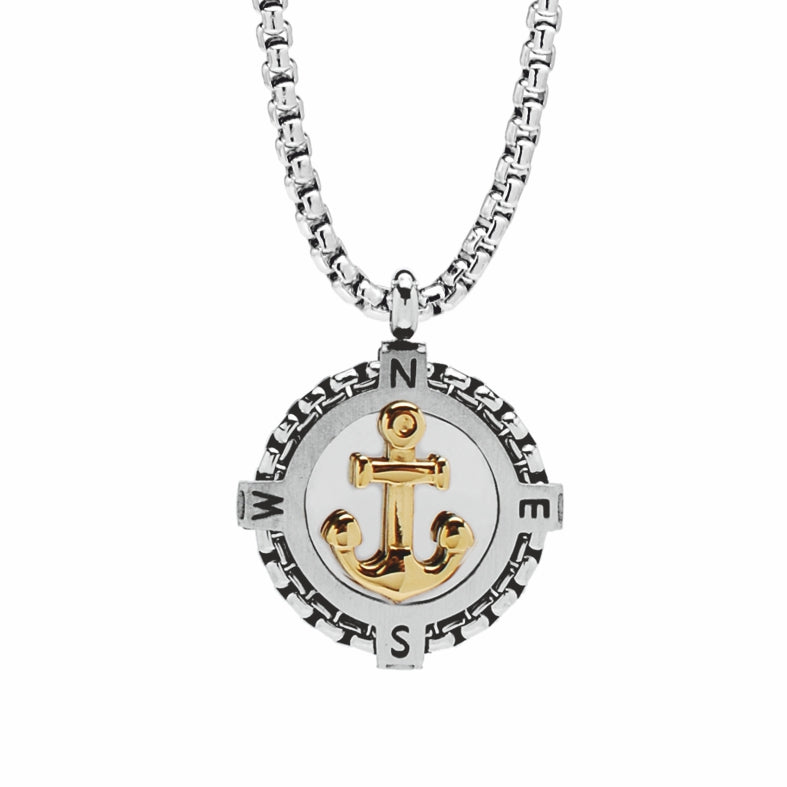 Collana in Acciaio 316 c/Ancora - Stile Nautico e Raffinatezza