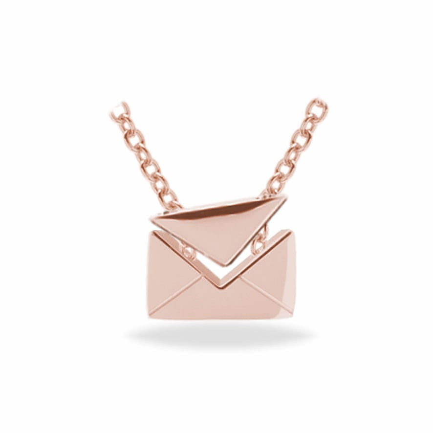 Collana in acciaio 316 Busta Letterina rosè