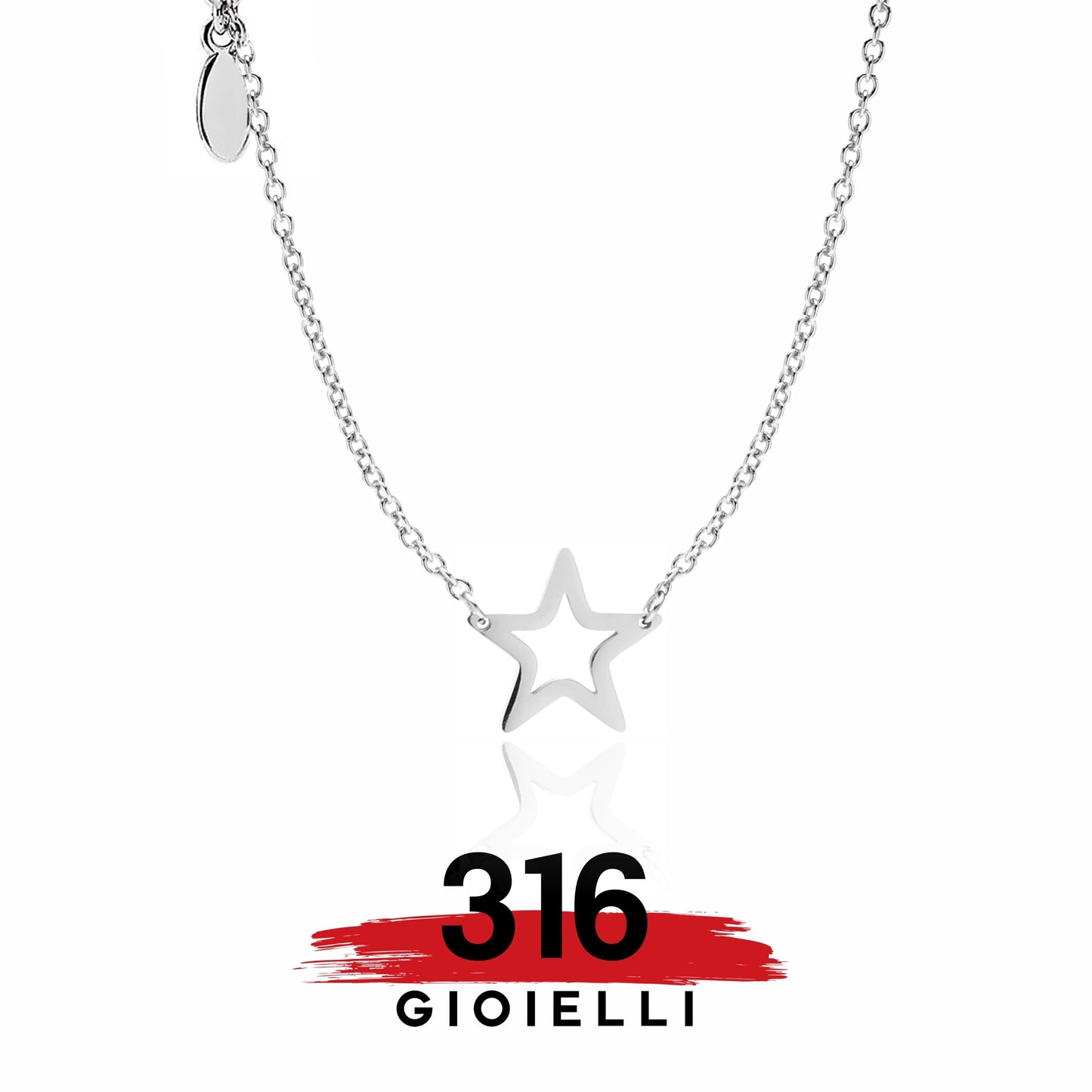Collana in acciaio 316 Stella