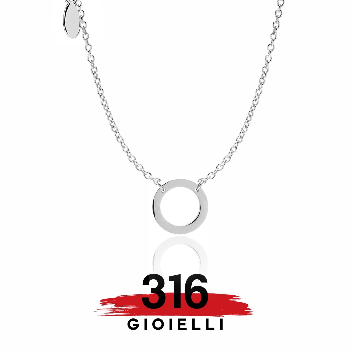 Collana in Acciaio 316  Cerchio vuoto