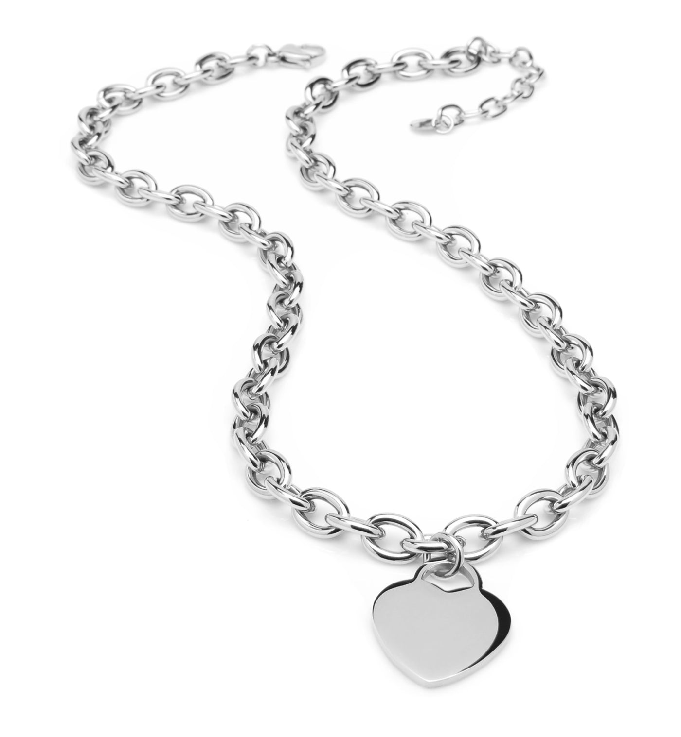 Bracciale in Acciaio 316 Cuore c/moschettone