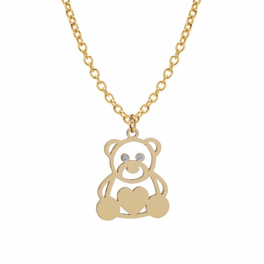 Collana in acciaio 316 ciondolo Orsetto