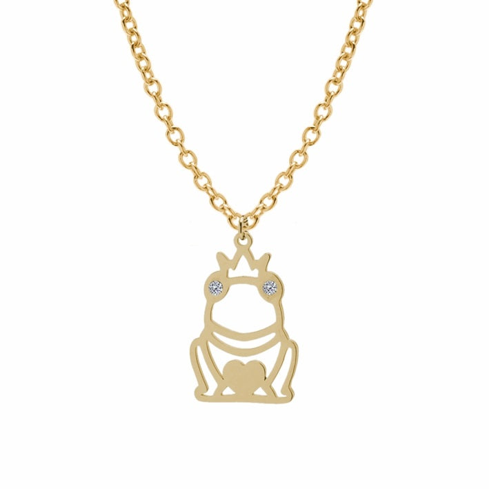 Collana in acciaio 316 c/ciondolo Ranocchio