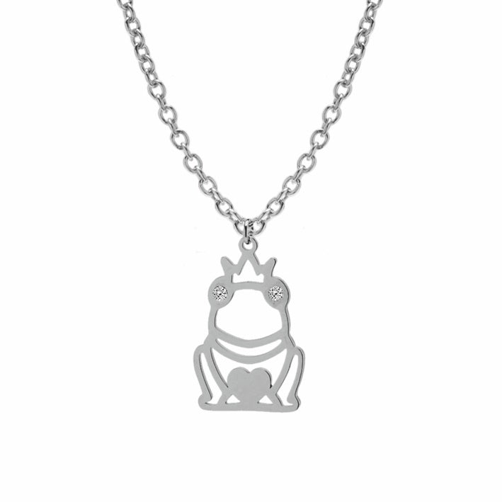 Collana in acciaio 316 c/ciondolo Ranocchio