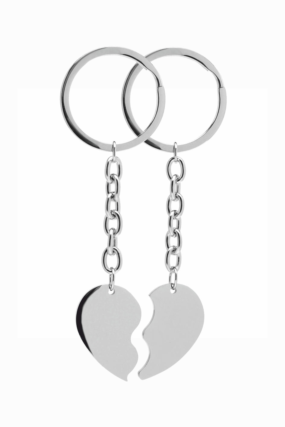 Portachiavi Doppio in Acciaio 316 Cuori