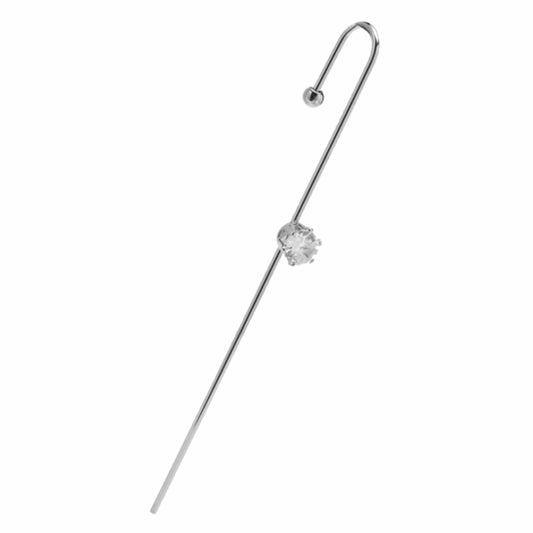 Mono Orecchino in acciaio 316 c/strass centrale