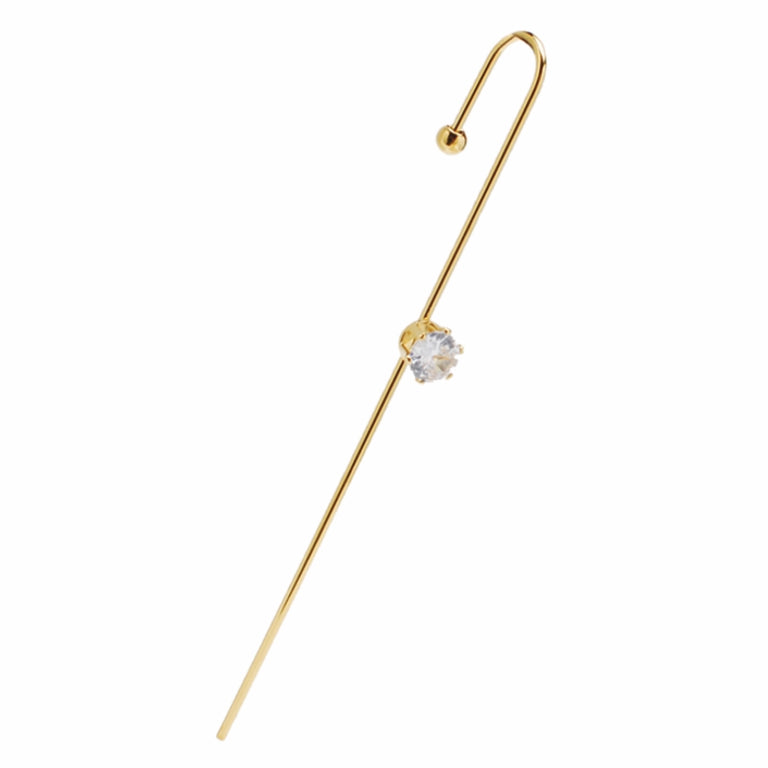 Mono Orecchino in acciaio 316 c/strass centrale