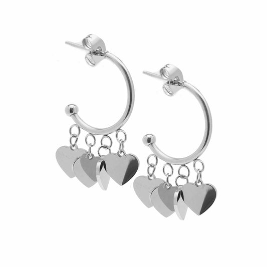 Orecchini in acciaio 316 charms cuori