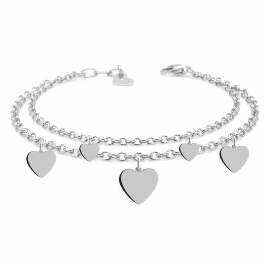 Cavigliera in acciaio 316 Cuori